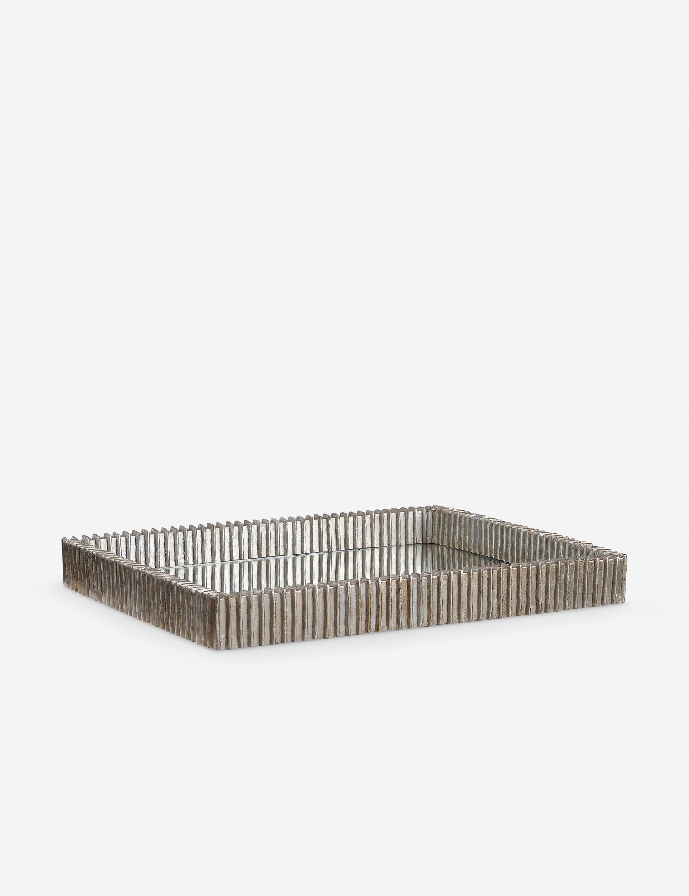 Ribbed Organic Silver Tray - DefaultTitle