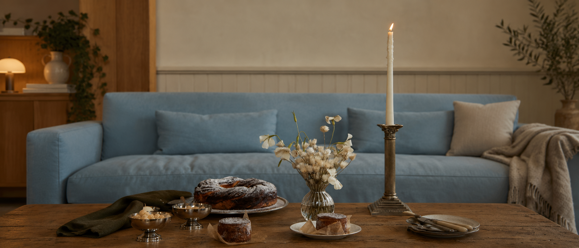 Candle stands styled for warm contemporary spaces