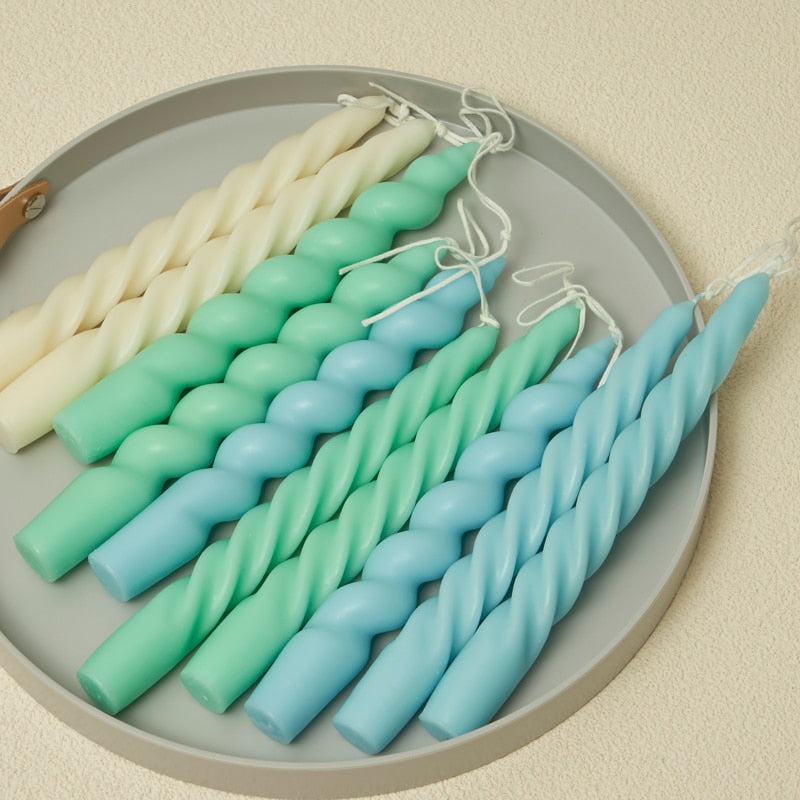 Candy Cane Spiral Candles 2Pc Set - Image 2