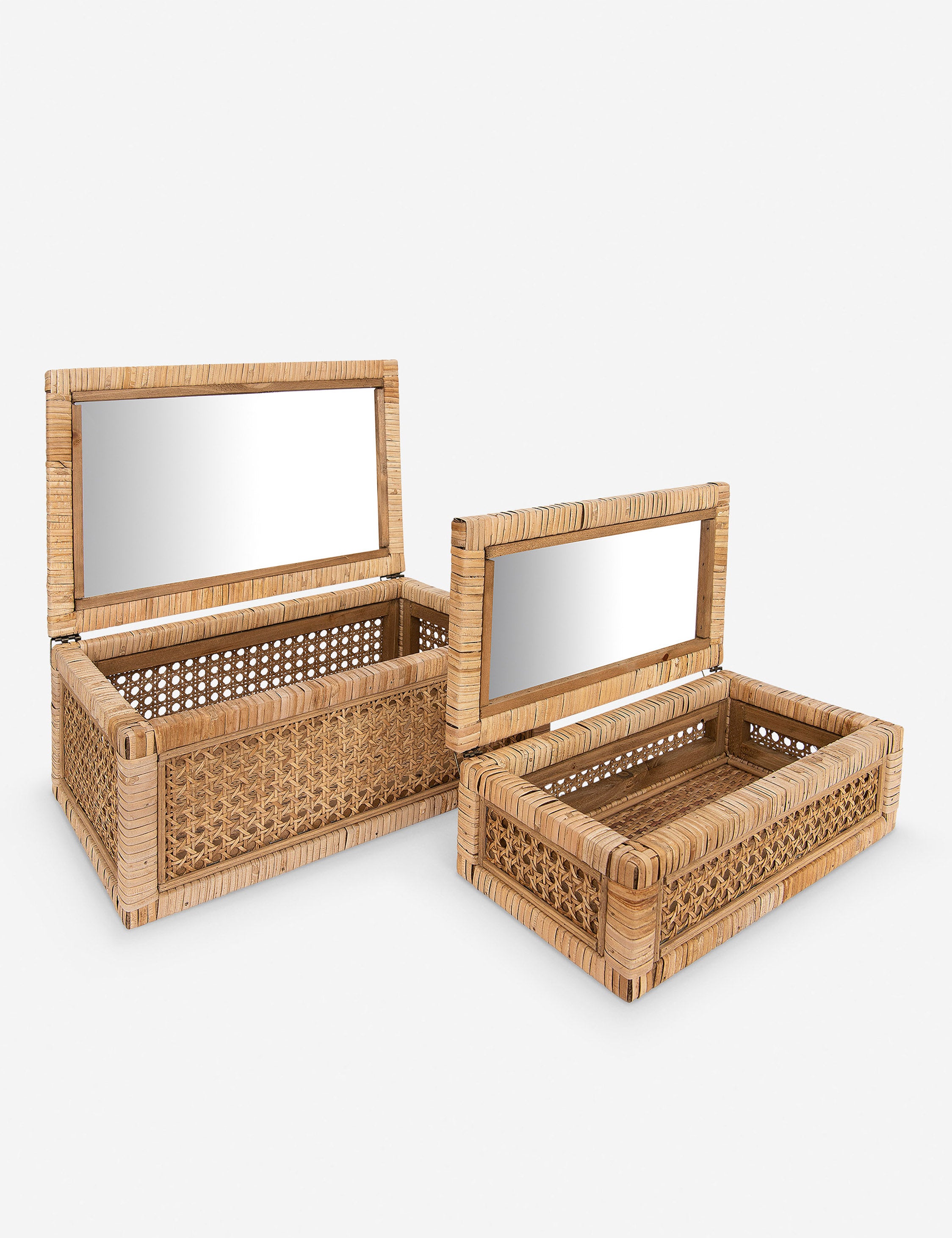 Organic Glass Wood Box (Set of 2) - Natural