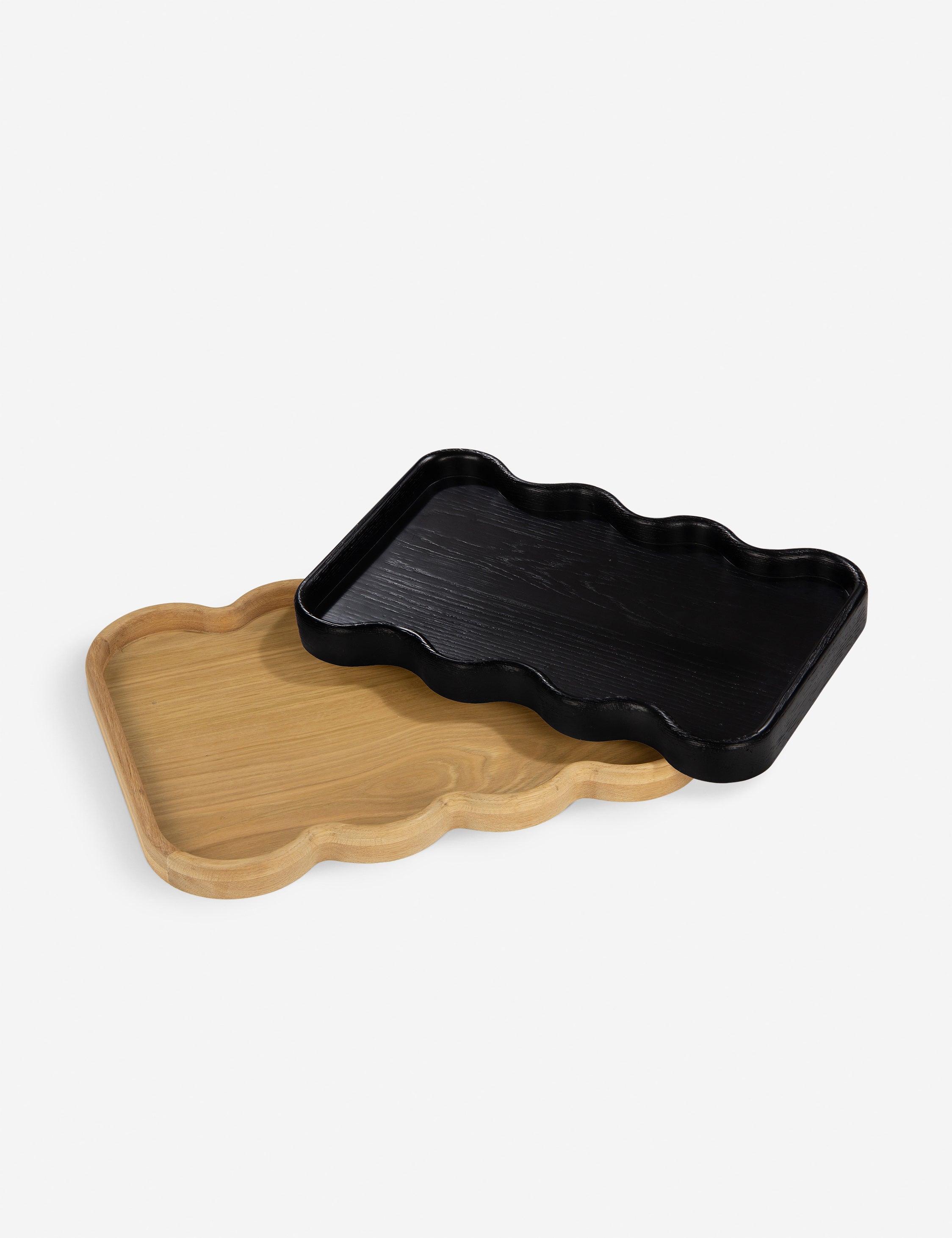 Sculptural Modern Oak Tray - Black - Image 5