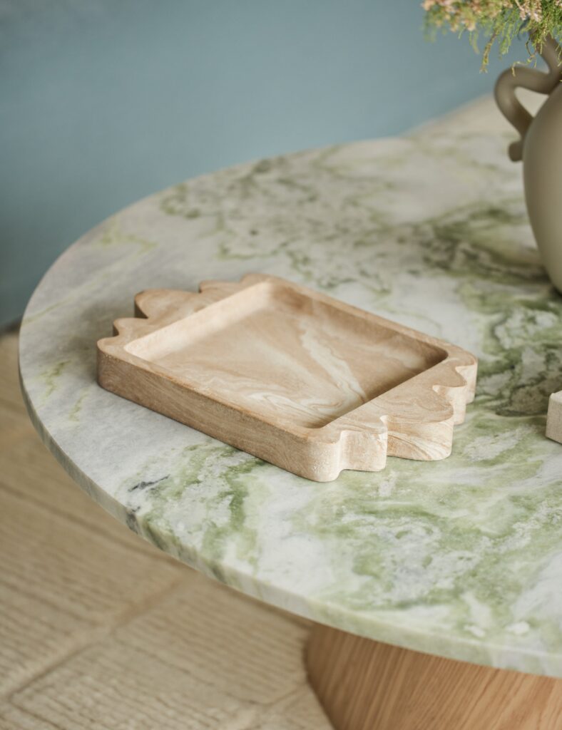 Modern Travertine Resin Tray - Travertine