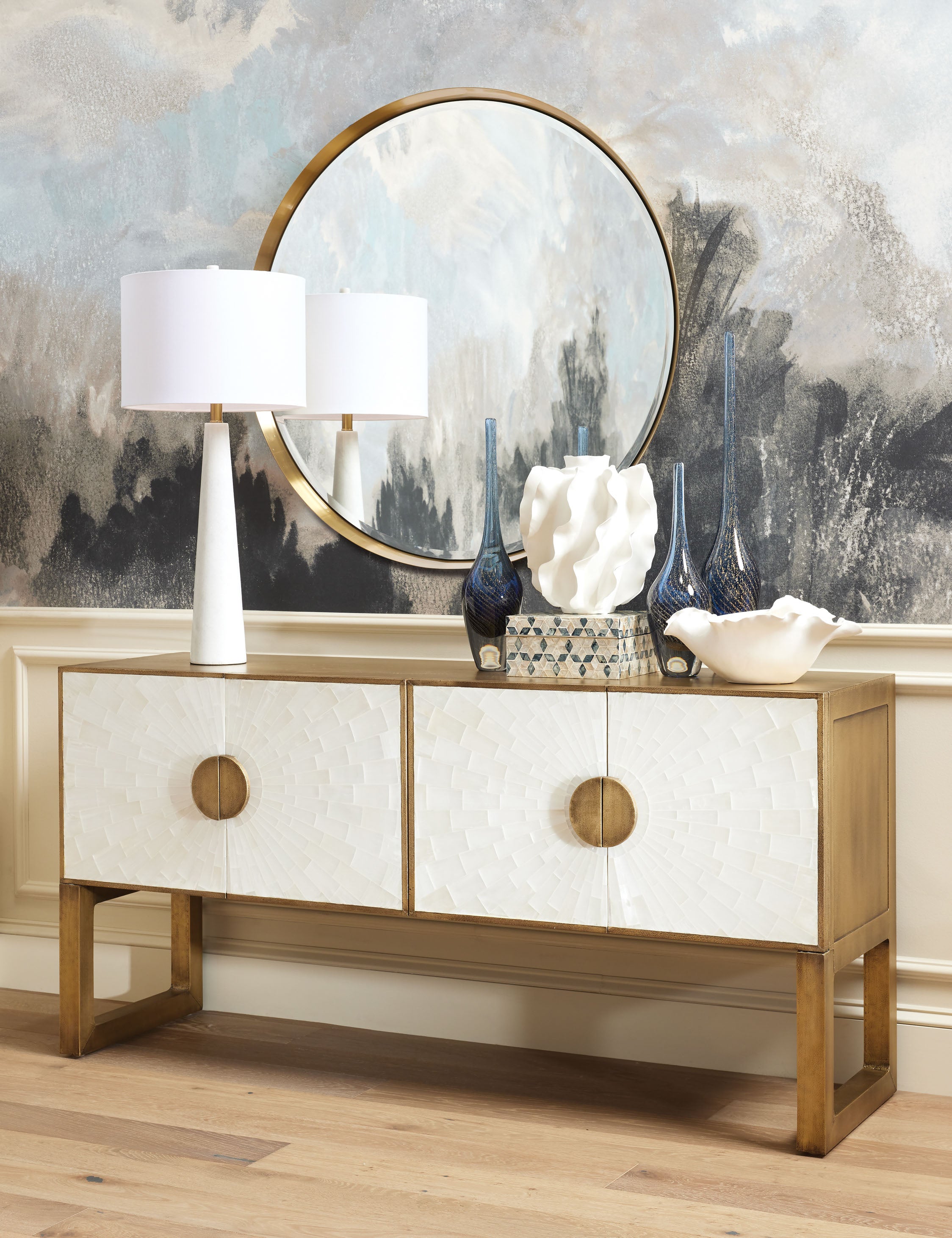 Decorative Matte White Catchall - White