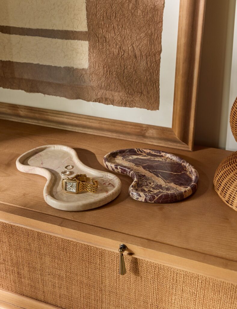 Organic Marble Trays (Set of 2) - Pink