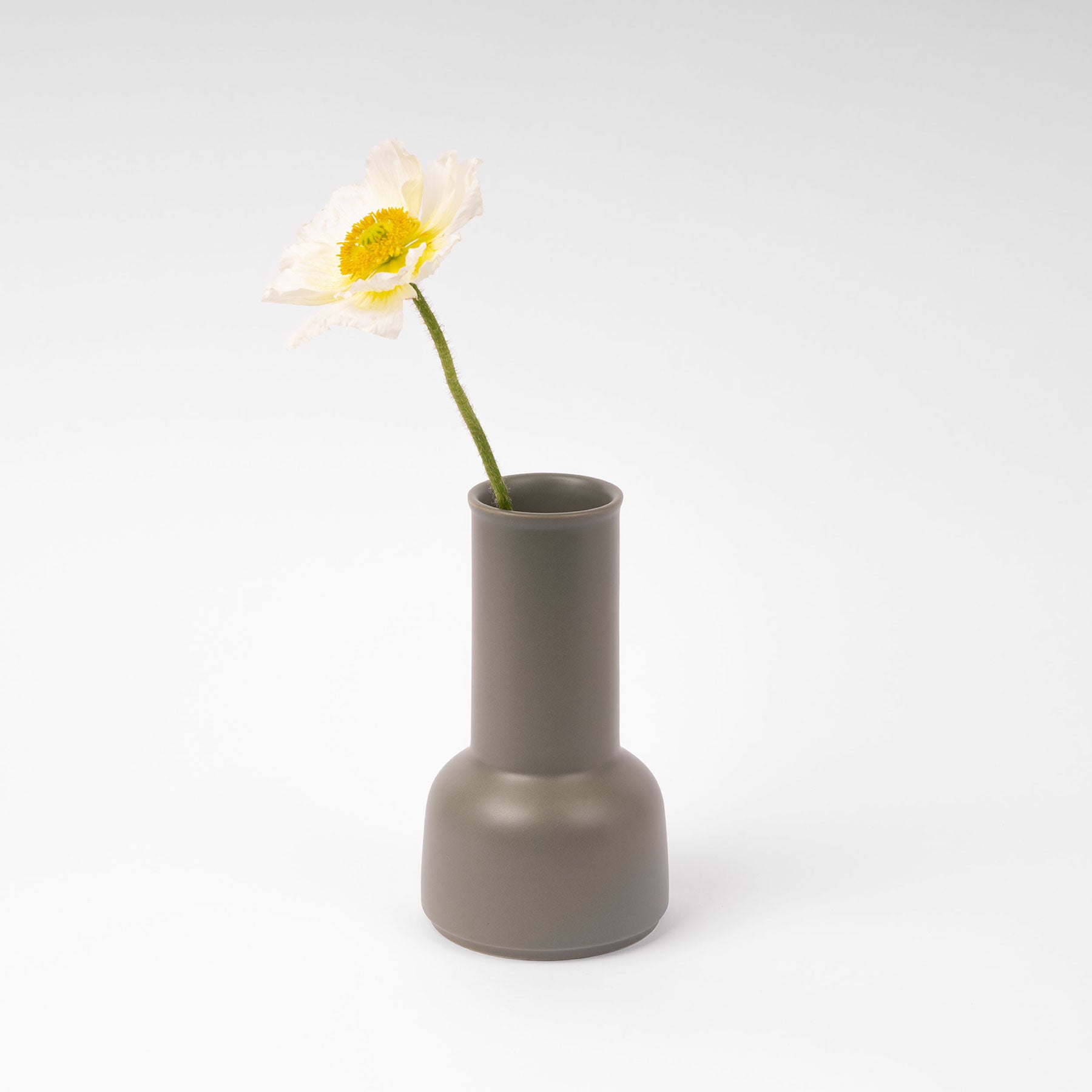 Smoke Green Ceramic Water Carafe - Rounded Bottle Silhouette - Image 3