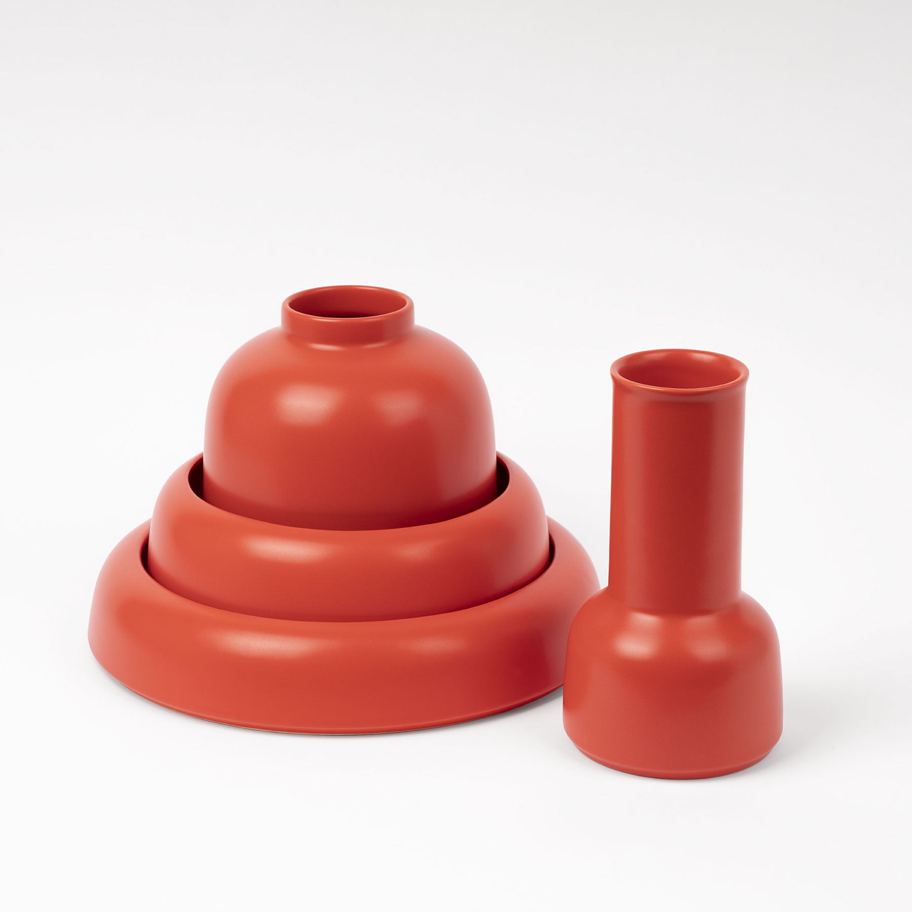 Strong Coral Sculptural Carafe - Tall-Neck Ceramic Pitcher - Image 4