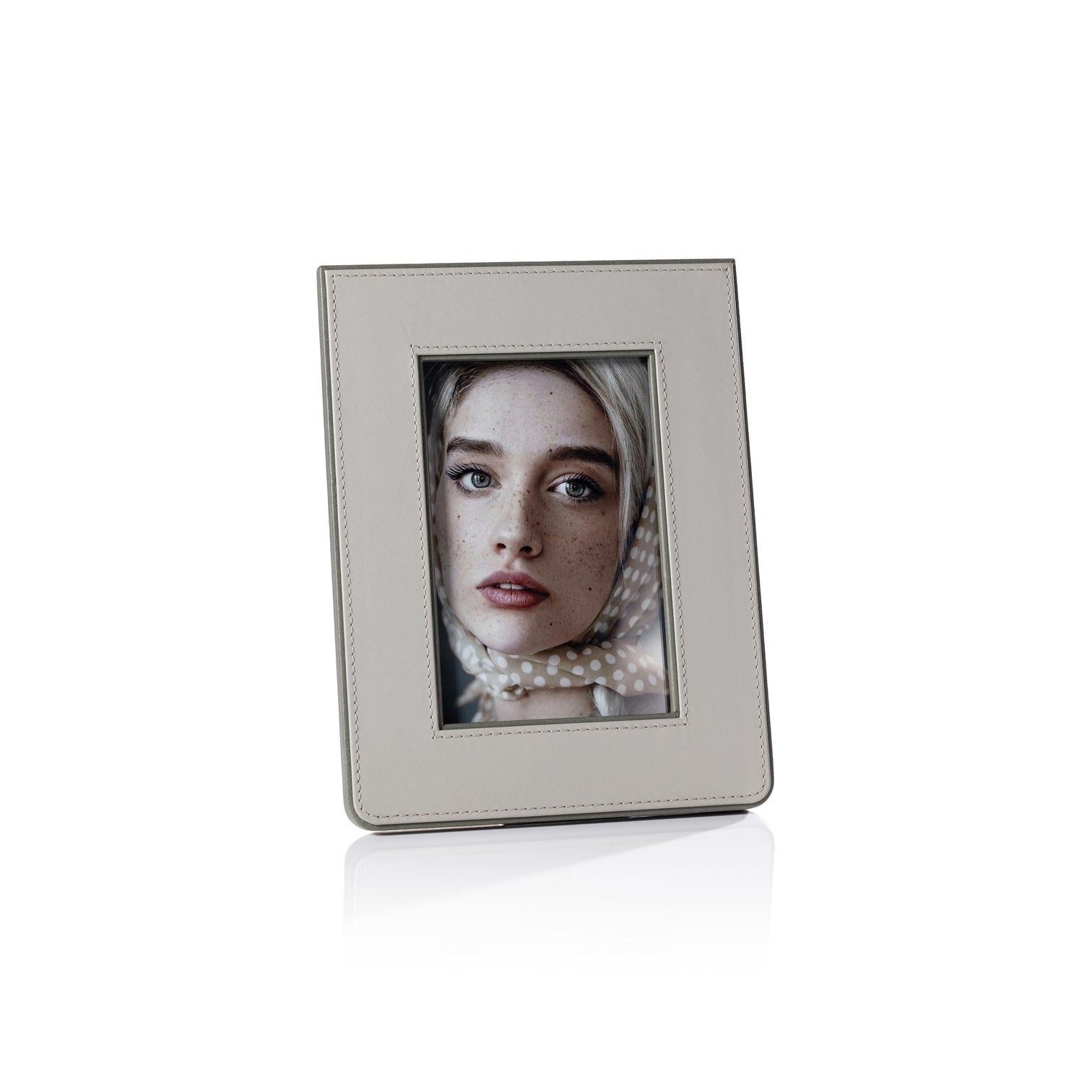 Gray and Sage Nappa Leather Photo Frame - Image 2