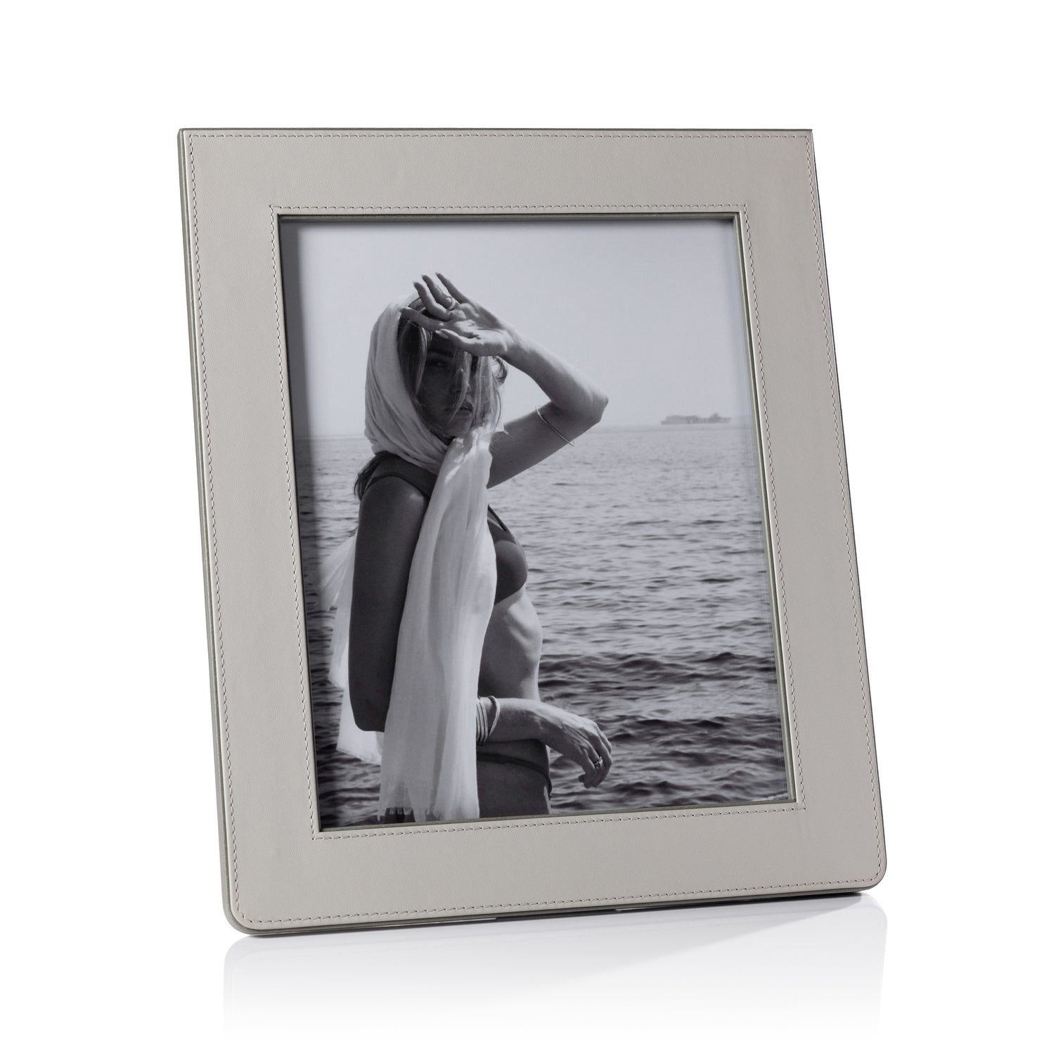 Gray and Sage Nappa Leather Photo Frame - Image 4